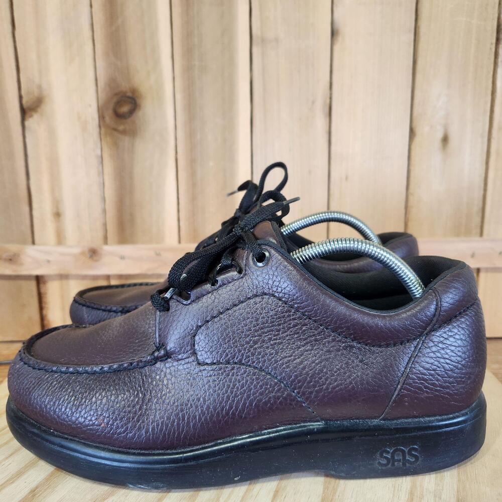 SAS Bout Time Shoes Mens 10 W Brown Leather Lace Up Comfort Walking USA Tripad